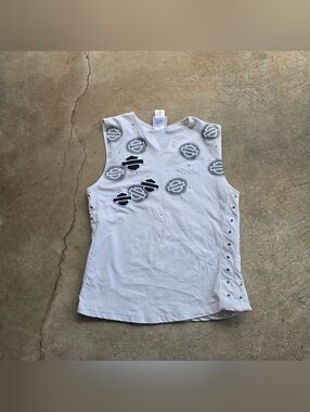 Vintage Y2K Grunge Harley-Davidson Cyber Grunge Lace graphic tank top Biker